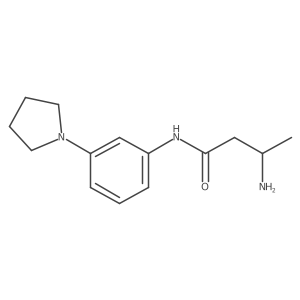 3-amino-N-[3-(pyrrolidin-1-yl)phenyl]butanamide结构式