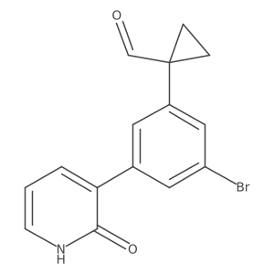 1-(3-Bromo-5-(2-oxo-1,2-dihydropyridin-3-yl)phenyl)cyclopropane-1-carbaldehyde Structure