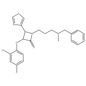 1-{3-[Benzyl(methyl)amino]propyl}-3-(2-chloro-4-fluorophenoxy)-4-(1,3-thiazol-4-yl)azetidin-2-one Structure