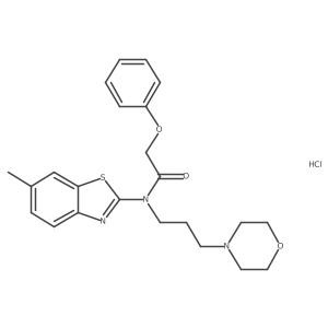 N-(6-methylbenzo[d]thiazol-2-yl)-N-(3-morpholinopropyl)-2-phenoxyacetamide hydrochloride结构式