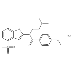 N-(2-(dimethylamino)ethyl)-4-methoxy-N-(4-(methylsulfonyl)benzo[d]thiazol-2-yl)benzamide hydrochloride结构式