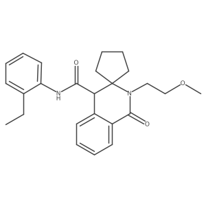 N-(2-ethylphenyl)-2'-(2-methoxyethyl)-1'-oxo-1',4'-dihydro-2'H-spiro[cyclopentane-1,3'-isoquinoline]-4'-carboxamide结构式
