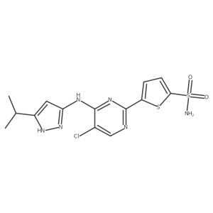 5-[5-chloro-4-[(5-isopropyl-1H-pyrazol-3-yl)amino]-pyrimidin-2-yl]thiophene-2-sulfonamide结构式