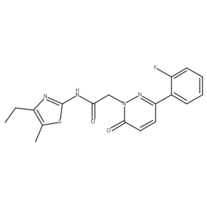 N-[(2Z)-4-ethyl-5-methyl-1,3-thiazol-2(3H)-ylidene]-2-[3-(2-fluorophenyl)-6-oxopyridazin-1(6H)-yl]acetamide结构式