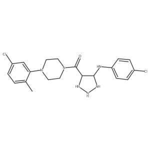 4-[4-(5-chloro-2-methylphenyl)piperazine-1-carbonyl]-N-(4-chlorophenyl)-1H-1,2,3-triazol-5-amine结构式