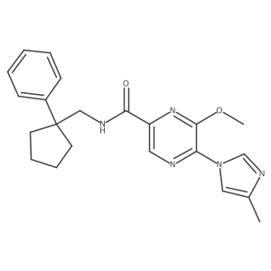 6-Methoxy-5-(4-methyl-1H-imidazol-1-yl)-N-[(1-phenylcyclopentyl)methyl]pyrazine-2-carboxamide结构式