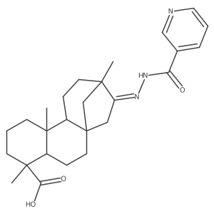 (4alpha)-13-METHYL-16-(2-(3-PYRIDINYLCARBONYL)HYDRAZINYLIDENE)-17-NORKAURAN-18-OIC ACID Structure