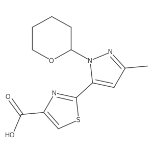 2-(3-methyl-1-(tetrahydro-2H-pyran-2-yl)-1H-pyrazol-5-yl)thiazole-4-carboxylic Acid结构式