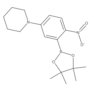 1-[4-Nitro-3-(4,4,5,5-tetramethyl-[1,3,2]dioxaborolan-2-yl)-phenyl]-piperidine Structure