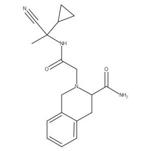 2-{[(1-Cyano-1-cyclopropylethyl)carbamoyl]methyl}-1,2,3,4-tetrahydroisoquinoline-3-carboxamide结构式