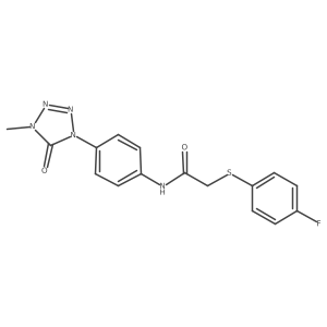 2-((4-fluorophenyl)thio)-N-(4-(4-methyl-5-oxo-4,5-dihydro-1H-tetrazol-1-yl)phenyl)acetamide Structure