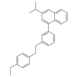 8-[3-[(4-Methylsulfanylphenoxy)methyl]phenyl]-6-propan-2-ylquinoline Structure