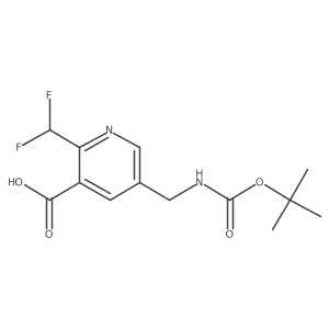 5-[(Tert-butoxycarbonylamino)methyl]-2-(difluoromethyl)pyridine-3-carboxylic acid结构式