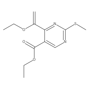 Ethyl 4-(1-ethoxyvinyl)-2-(methylthio)pyrimidine-5-carboxylate Structure