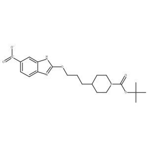 tert-Butyl 4-(3-((5-nitro-1H-benzo[d]imidazol-2-yl)oxy)propyl)piperidine-1-carboxylate结构式