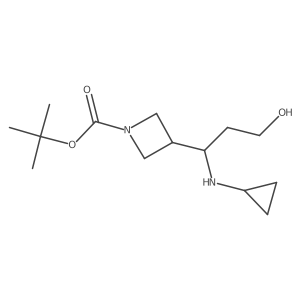 tert-Butyl 3-(1-(cyclopropylamino)-3-hydroxypropyl)azetidine-1-carboxylate Structure