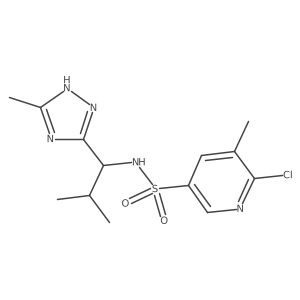6-Chloro-5-methyl-N-[2-methyl-1-(5-methyl-1H-1,2,4-triazol-3-yl)propyl]pyridine-3-sulfonamide Structure