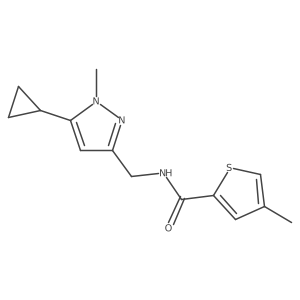 N-((5-cyclopropyl-1-methyl-1H-pyrazol-3-yl)methyl)-4-methylthiophene-2-carboxamide Structure