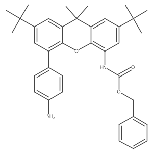 benzyl (5-(4-aminophenyl)-2,7-di-tert-butyl-9,9-dimethyl-9H-xanthen-4-yl)carbamate结构式