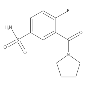 4-Fluoro-3-(pyrrolidine-1-carbonyl)benzene-1-sulfonamide结构式
