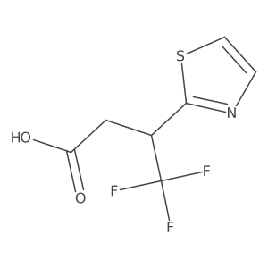 4,4,4-Trifluoro-3-(1,3-thiazol-2-yl)butanoic acid结构式