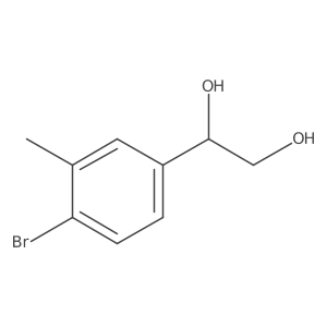 1-(4-Bromo-3-methylphenyl)ethane-1,2-diol结构式