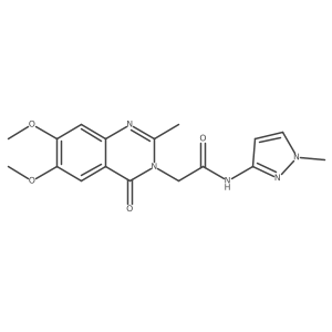 2-(6,7-dimethoxy-2-methyl-4-oxoquinazolin-3(4H)-yl)-N-(1-methyl-1H-pyrazol-3-yl)acetamide结构式