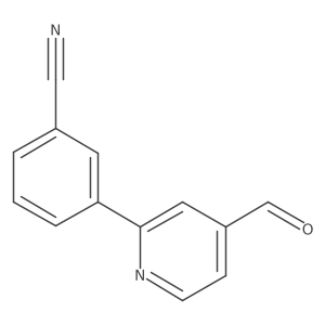 3-(4-Formyl-2-pyridinyl)benzonitrile结构式