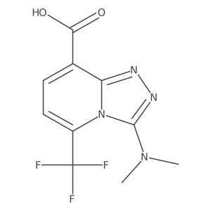 3-(Dimethylamino)-5-(trifluoromethyl)-[1,2,4]triazolo[4,3-a]pyridine-8-carboxylic acid结构式