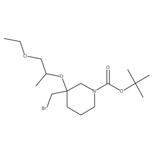 Tert-butyl 3-(bromomethyl)-3-[(1-ethoxypropan-2-yl)oxy]piperidine-1-carboxylate Structure