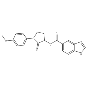 N-[1-(4-methoxyphenyl)-2-oxopyrrolidin-3-yl]-1H-indole-5-carboxamide结构式