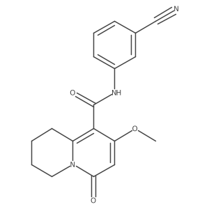 N-(3-cyanophenyl)-8-methoxy-6-oxo-1,3,4,6-tetrahydro-2H-quinolizine-9-carboxamide结构式