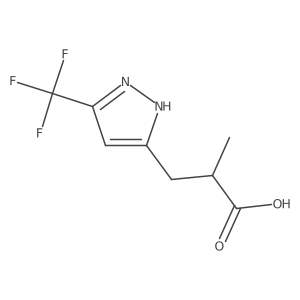 2-methyl-3-[3-(trifluoromethyl)-1H-pyrazol-5-yl]propanoic acid结构式