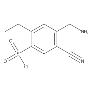 4-(Aminomethyl)-5-cyano-2-ethylbenzene-1-sulfonyl chloride结构式