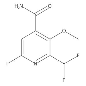 2-(Difluoromethyl)-6-iodo-3-methoxypyridine-4-carboxamide Structure