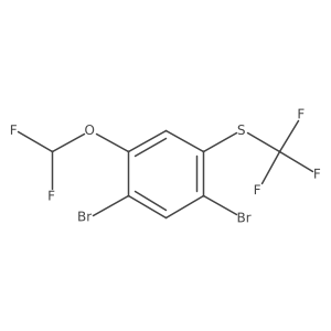 1,5-Dibromo-2-difluoromethoxy-4-(trifluoromethylthio)benzene结构式