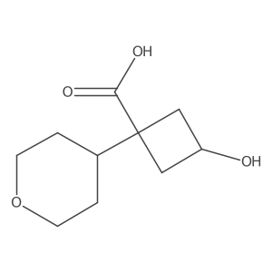 3-Hydroxy-1-(oxan-4-yl)cyclobutane-1-carboxylic acid Structure