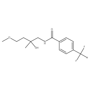 N-(2-Hydroxy-4-methoxy-2-methylbutyl)-4-(trifluoromethyl)benzamide结构式