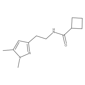 N-(2-(1,5-dimethyl-1H-pyrazol-3-yl)ethyl)cyclobutanecarboxamide结构式