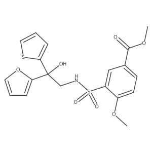 methyl 3-(N-(2-(furan-2-yl)-2-hydroxy-2-(thiophen-2-yl)ethyl)sulfamoyl)-4-methoxybenzoate结构式
