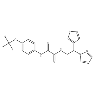N1-(2-(1H-pyrazol-1-yl)-2-(thiophen-3-yl)ethyl)-N2-(4-(trifluoromethoxy)phenyl)oxalamide结构式