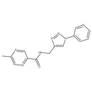 5-methyl-N-((1-(pyridin-3-yl)-1H-1,2,3-triazol-4-yl)methyl)pyrazine-2-carboxamide结构式