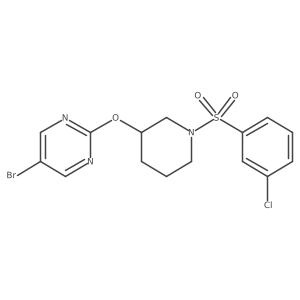 5-Bromo-2-((1-((3-chlorophenyl)sulfonyl)piperidin-3-yl)oxy)pyrimidine结构式
