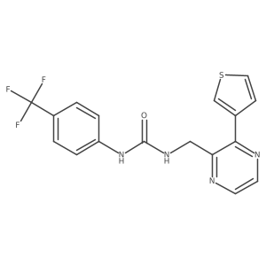 1-((3-(Thiophen-3-yl)pyrazin-2-yl)methyl)-3-(4-(trifluoromethyl)phenyl)urea Structure