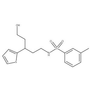 N-(5-hydroxy-3-(thiophen-2-yl)pentyl)-3-methylbenzenesulfonamide结构式