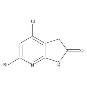 6-Bromo-4-chloro-1,3-dihydro-2H-pyrrolo[2,3-b]pyridin-2-one结构式