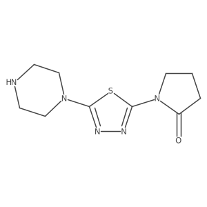 1-(5-(Piperazin-1-yl)-1,3,4-thiadiazol-2-yl)pyrrolidin-2-one结构式