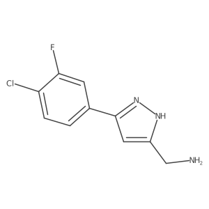 [5-(4-chloro-3-fluorophenyl)-1H-pyrazol-3-yl]methanamine结构式