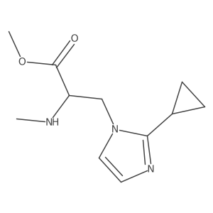 methyl 3-(2-cyclopropyl-1H-imidazol-1-yl)-2-(methylamino)propanoate结构式