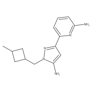 6-{5-amino-1-[(3-methylcyclobutyl)methyl]-1H-pyrazol-3-yl}pyridin-2-amine结构式